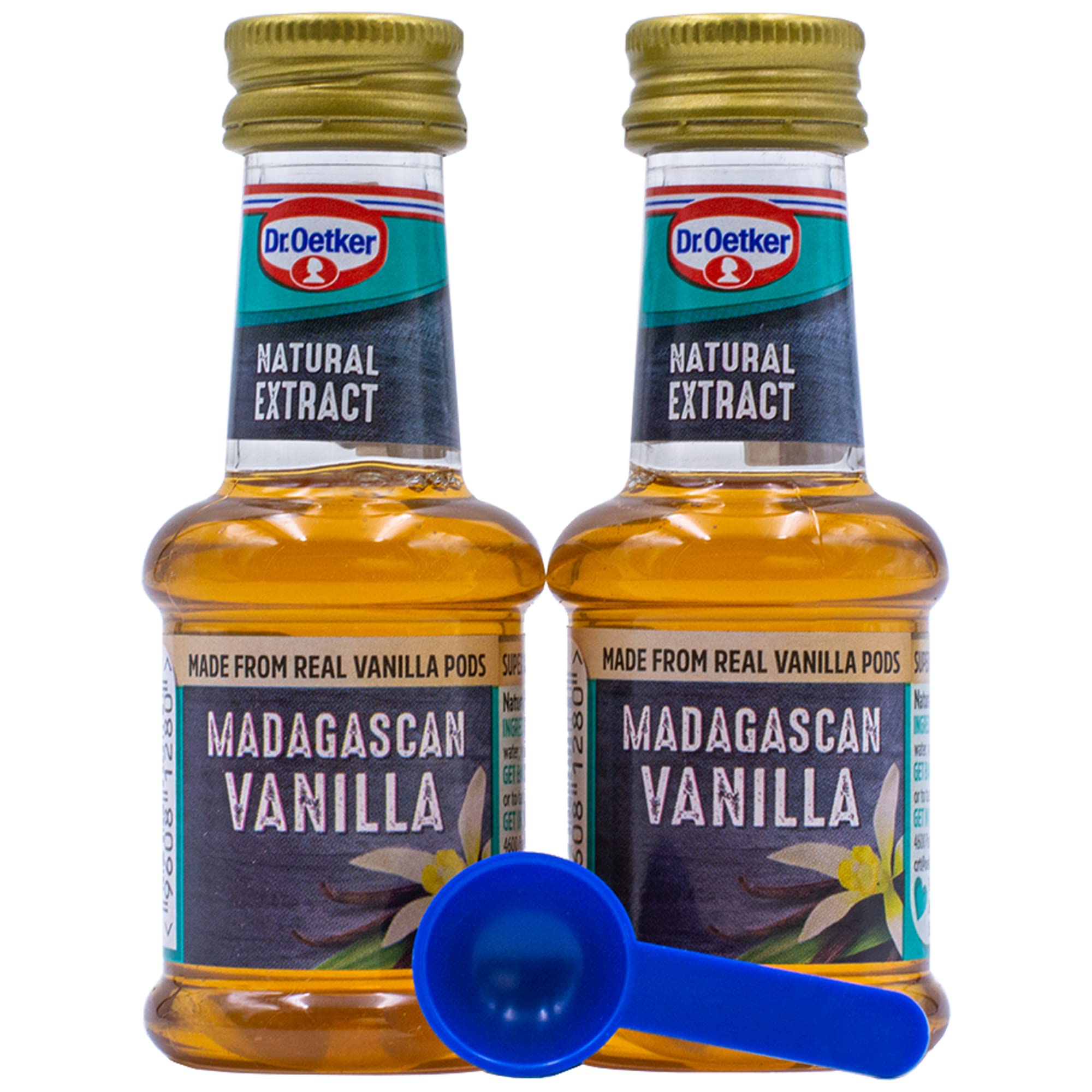 bundle of Dr Oetker Madagascan Vanilla Extract Baking 35ml (2-Pack) + UpLabel Creations 1ml Measuring Spoon