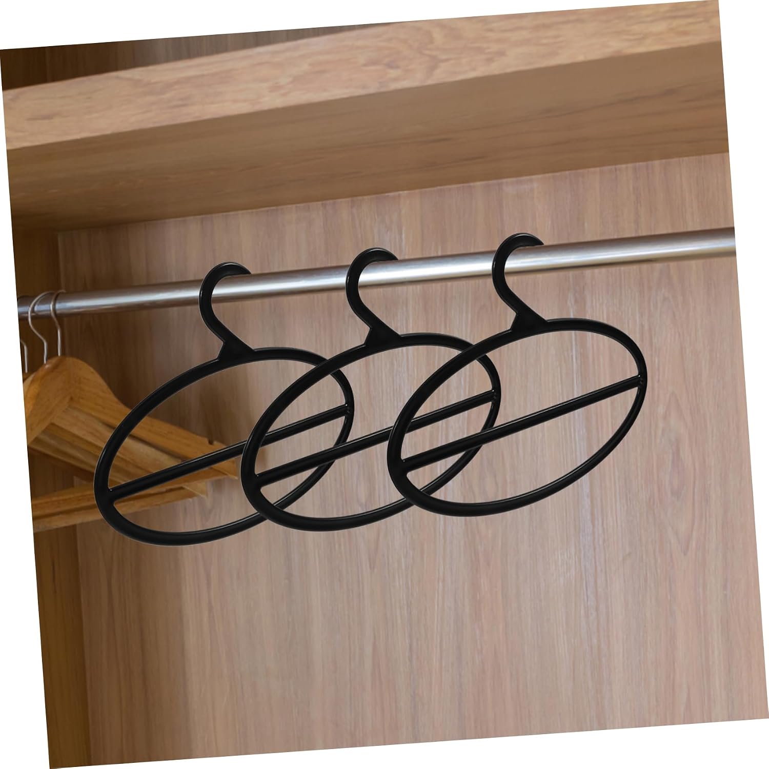 10pcs Black Plastic Scarf Holder Hanger with Rotating Xmas Closet Organizer