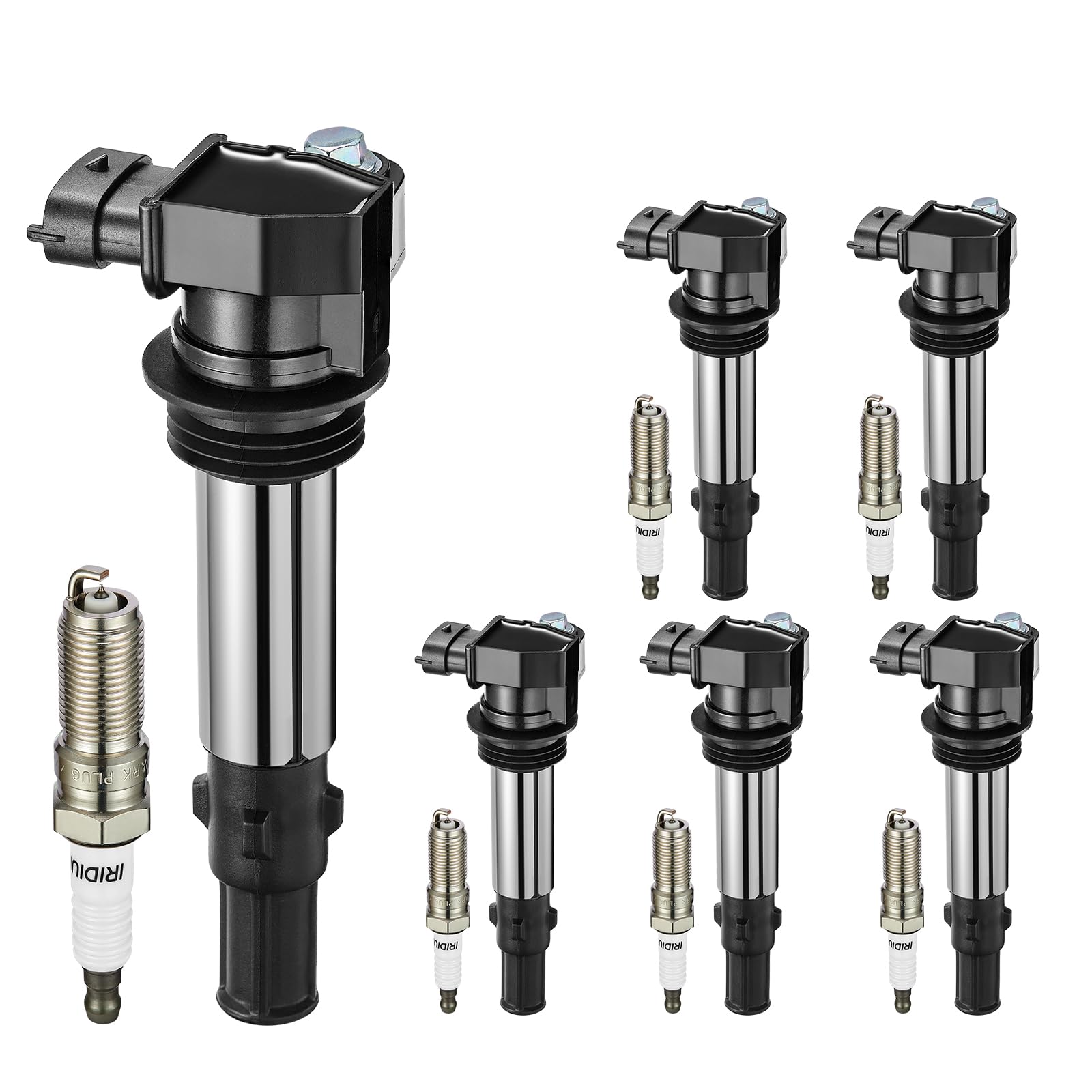 6 Ignition Coils &amp; 6 Iridium Spark Plugs UF375 6509 for Chevy Buick
