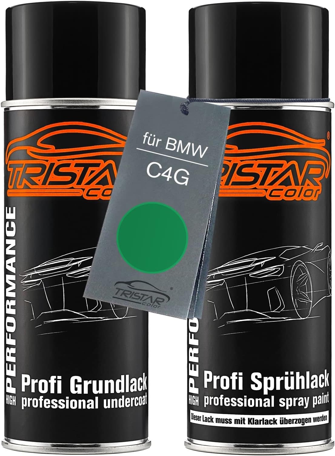 TRISTARcolor Car paint Spray can set for BMW C4G Isle Of Man Greun Metallic under base coat spray can 400ml