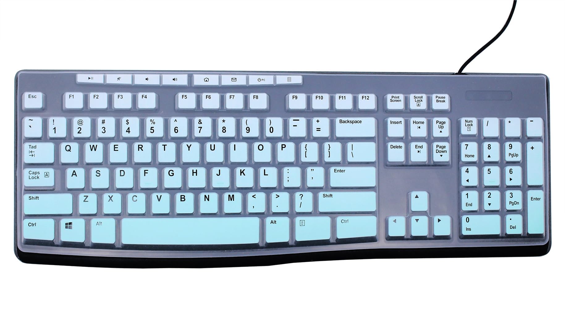 Ultra Thin Desktop PC Silicone Keyboard Cover Skin Protector Compatible for Logitech MK295 MK275 MK270 Wireless Keyboard, Logitech K200 K260 K270 MK200 MK260 Keyboard (Gradient Mint)