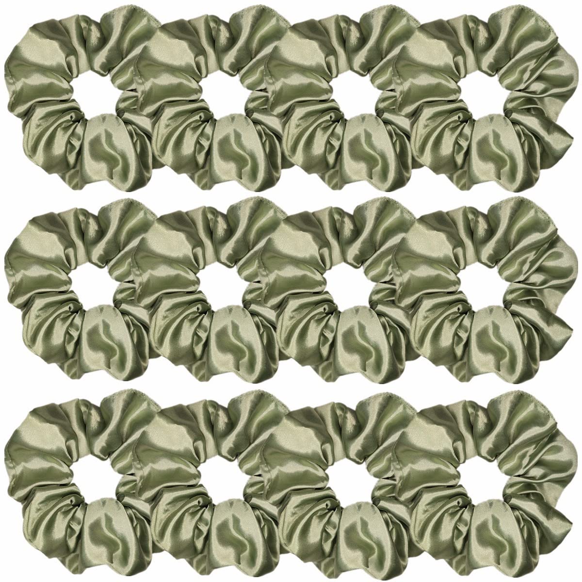 Sufermoe Satin-Haargummis – 12 Stück, Braun, 11,4 Cm Durchmesser, Weich & Elastisch Für Alle Haartypen