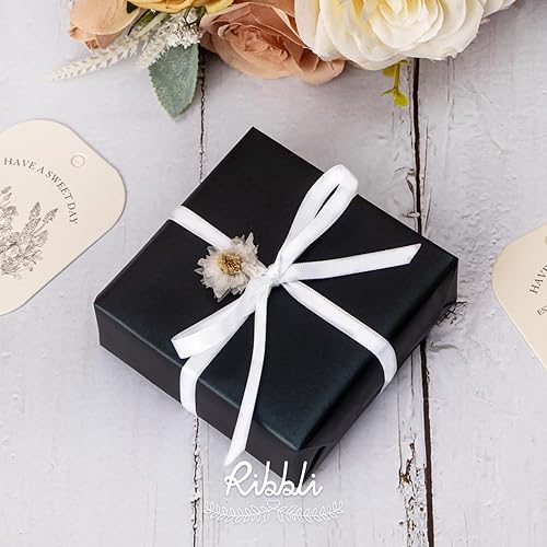 Miniatura 234 de Ribbli - Cinta de satén roja de doble cara, 1 pulgada x 25 yardas, uso para ramo de lazos, envoltura de regalo de Navidad, arreglo floral Rojo