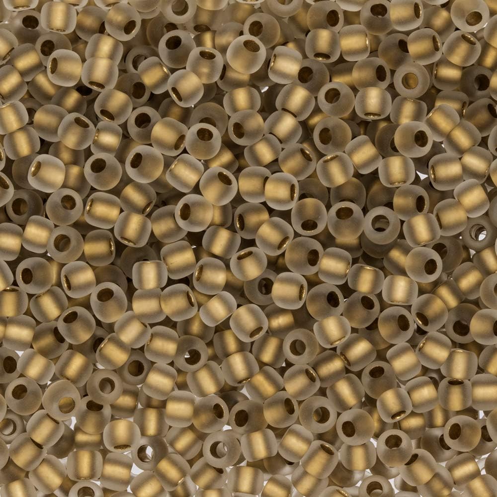 Toho Seed Beads, Frosted Gold Lined Crystal