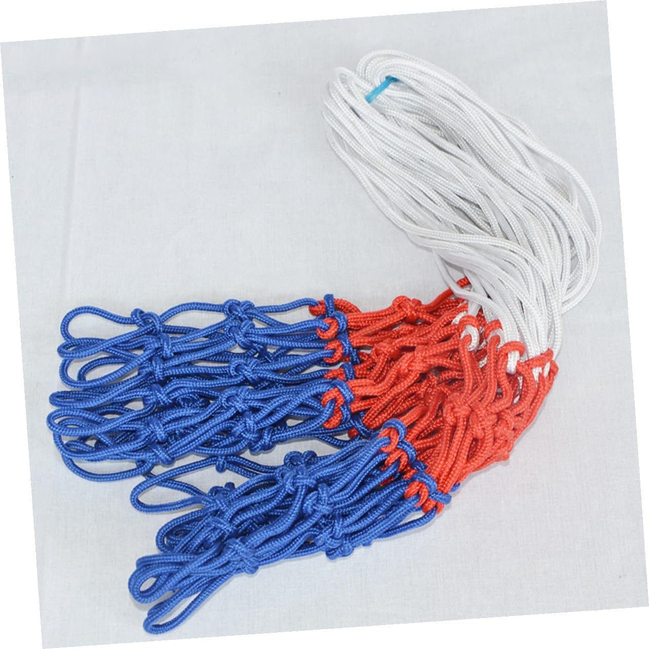 LABRIMP 4pcs Tricolor Nylon Basketball Nets Braided Mesh Outdoor Competition Ball Net Replacement for Standard Hoops