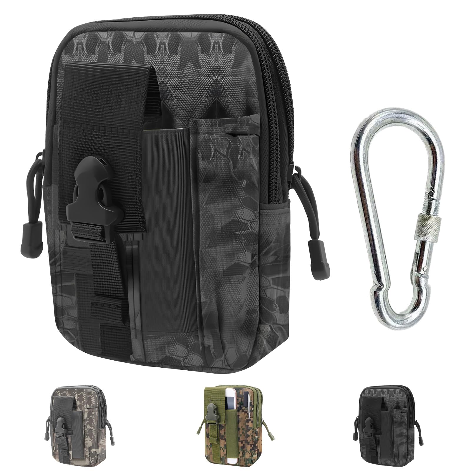 LHLZNB Tactical Waist Bags + Outdoor HookοΌUniversal Outdoor Waist BagοΌsuitable Utility Gadget Waist Bag with Cell Phone Holster for Sports, Cycling, Hiking,Fishing Camping, Traveling (black)