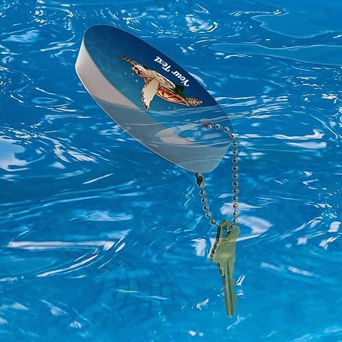 Miniatura 3 de GRAPHICS & MORE Llavero flotante personalizado de 1 línea de tortuga marina flotante de espuma ovalada para barco de pesca, Blanco