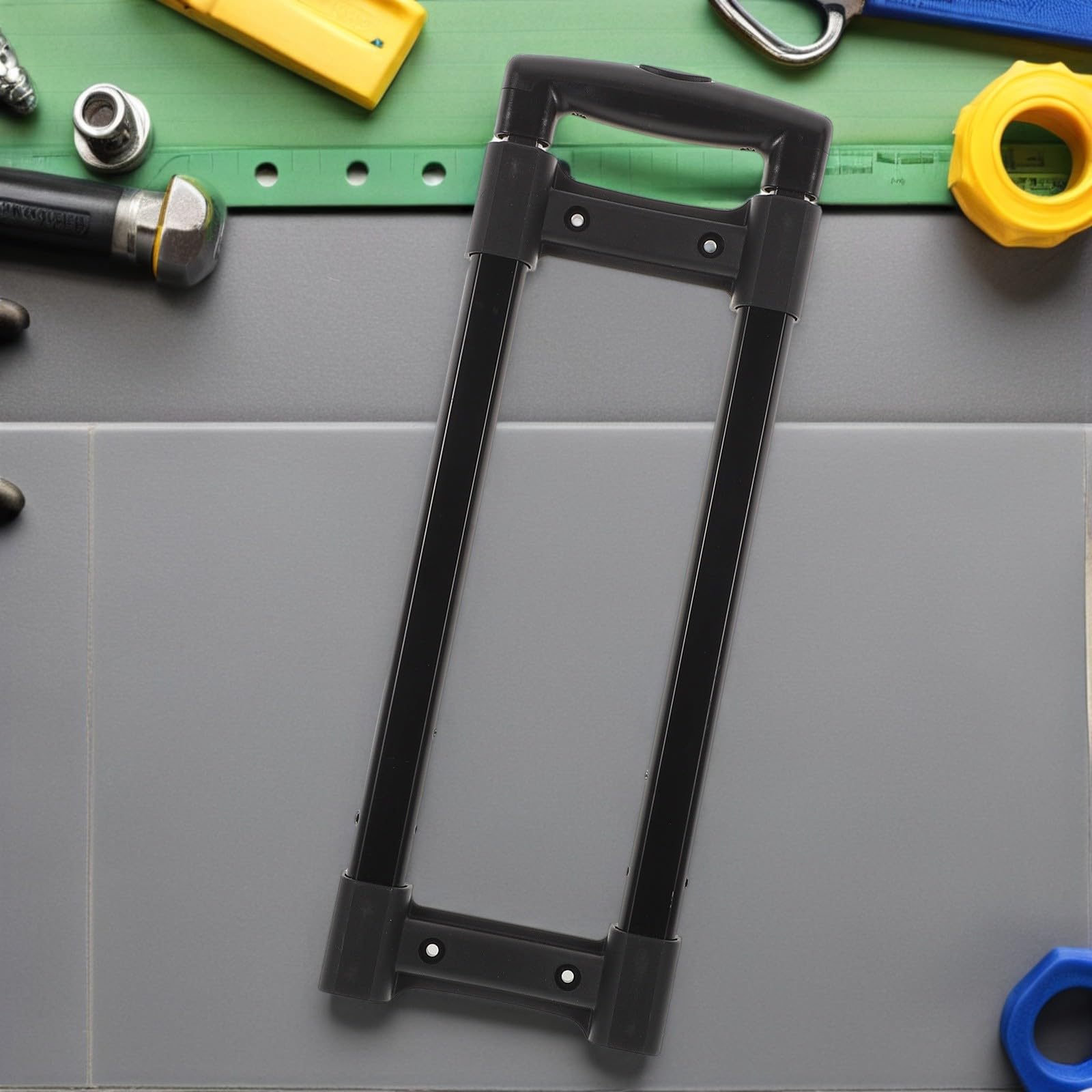 Genérico Mango de Agarre Telescópico para Maletas y Carritos, Asa de Repuesto de Aluminio Estructura de Hierro, Altura Ajustable, Accesorio Versátil para Equipaje en Desplazamientos