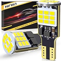 MIFMIA 921 LED Reverse Light Bulbs, 27-SMD 400% Brighter T15 906 922 W16W, Error-Free 6500K White, Plug & Play Pack of 2