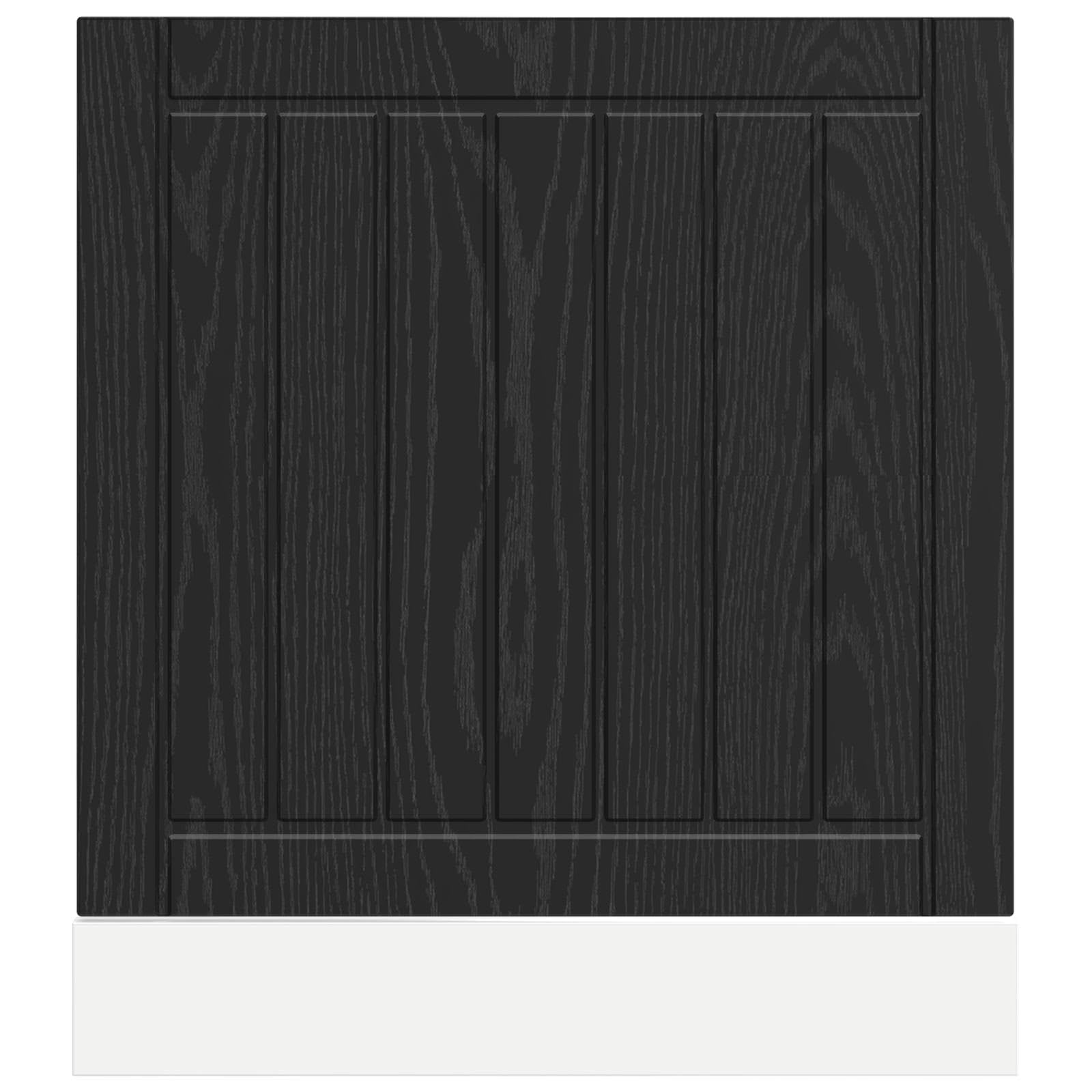 Lucca - Frontal para lavavajillas (60 x 1,5 x 57 cm, madera de roble negro, panel duradero para armario de cocina, armario inferior, armario superior con diseño moderno, espacio de