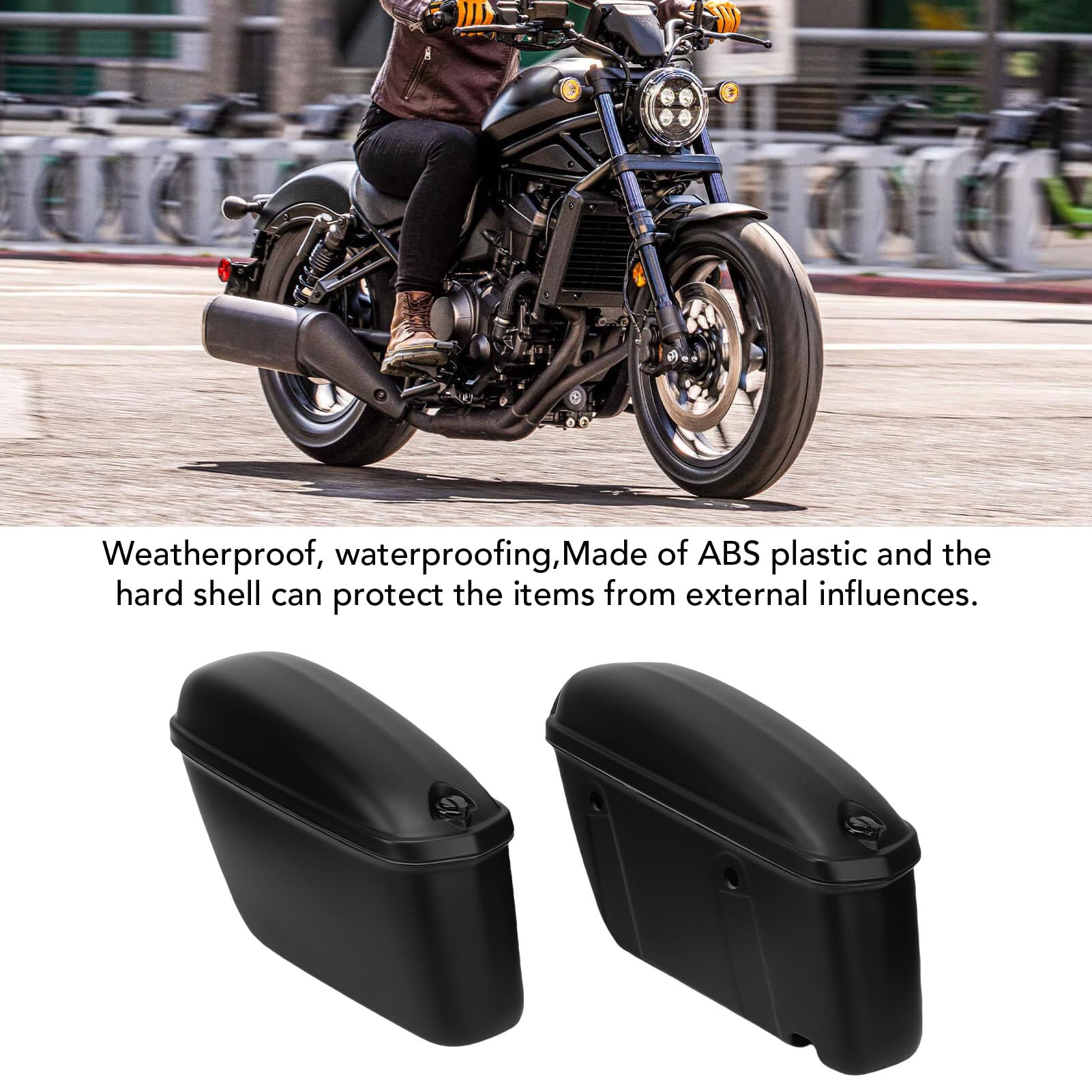 Keenso Twarde Sakwy Motocyklowe Matowy Czarny ABS 22L Zamykane Wodoodporne Kufry Boczne Motocykla Odpinane, Odporne na Zarysowania dla Motocyklistów Wycieczkowych