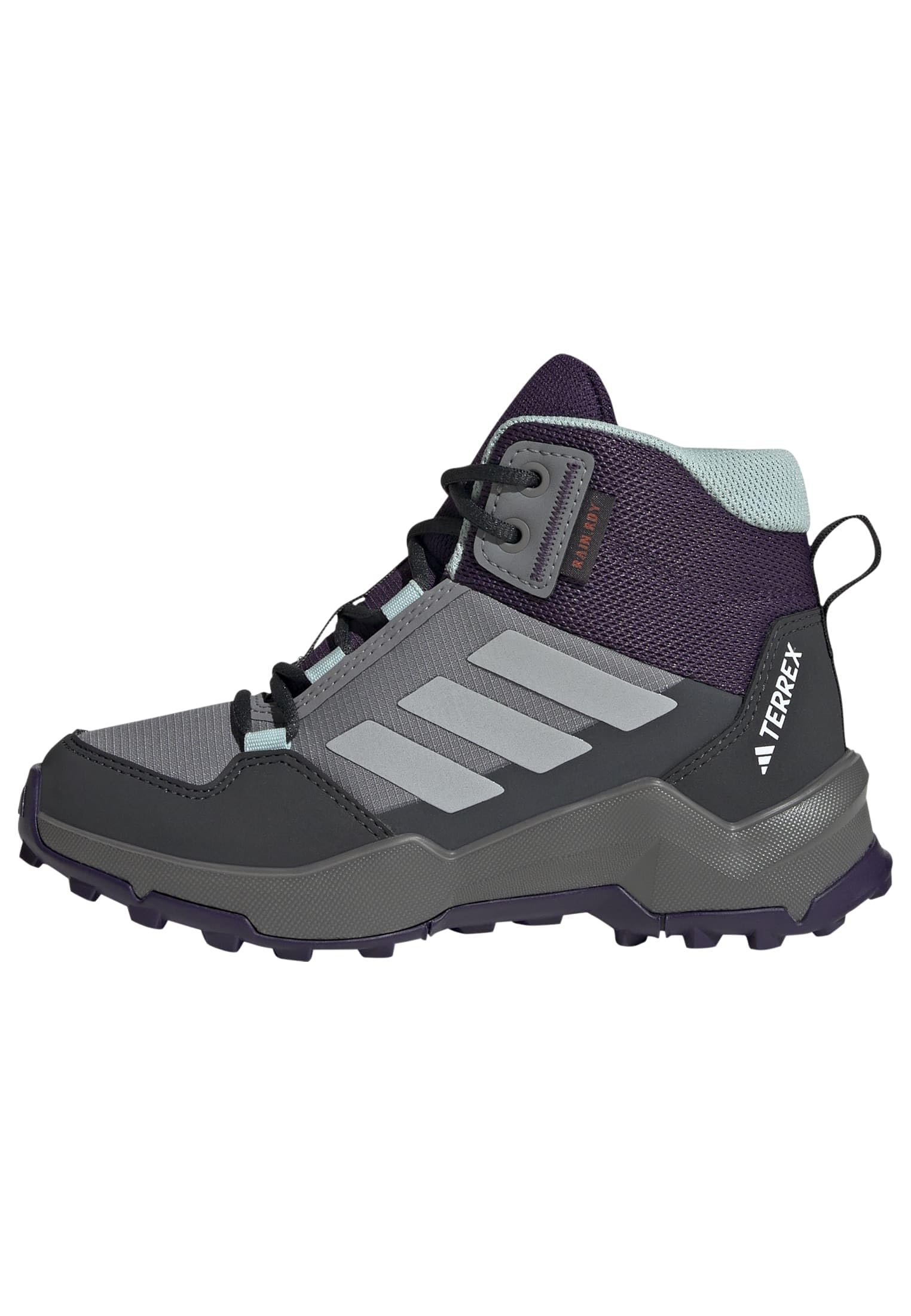 adidas Unisex Kids Terrex AX4R MID RAIN.RDY Hiking Shoes, Grey Three/Grey Two/semi Flash Aqua, 5.5 UK