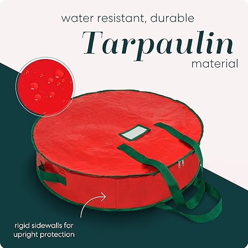 Miniatura 4 de Bolsa de almacenamiento de corona de Navidad de Handy Laundry - Material de lona duradero, cremallera, asas de transporte resistentes, protección
