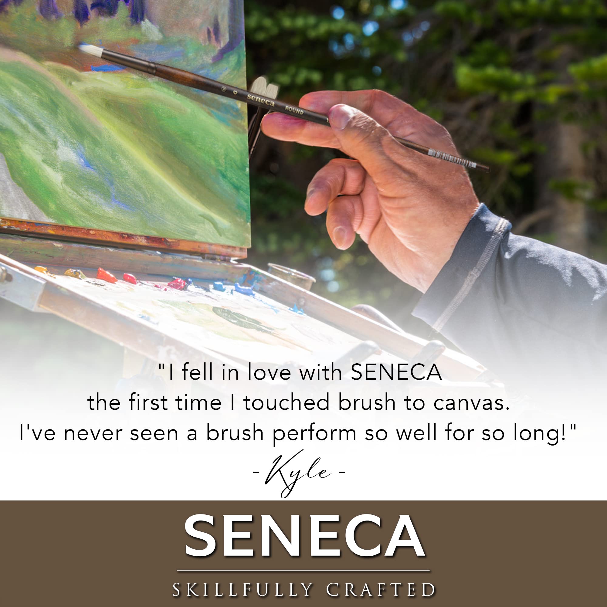 Seneca Artist Brushes by Willow Wolfe, pennello professionale con setole sintetiche per acrilico, olio e olio miscelabile con acqua, serie 1700, 4 rotondi