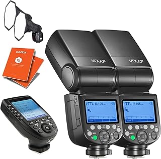 GODOX V860III-N TTL Camera Flash Twin Lighting Kit with XPro-N Trigger 2.4G HSS Li-on Battery Flash Speedlite for Nikon Cameras, LED Modeling Light + 12 Month Extended Warranty Card VING