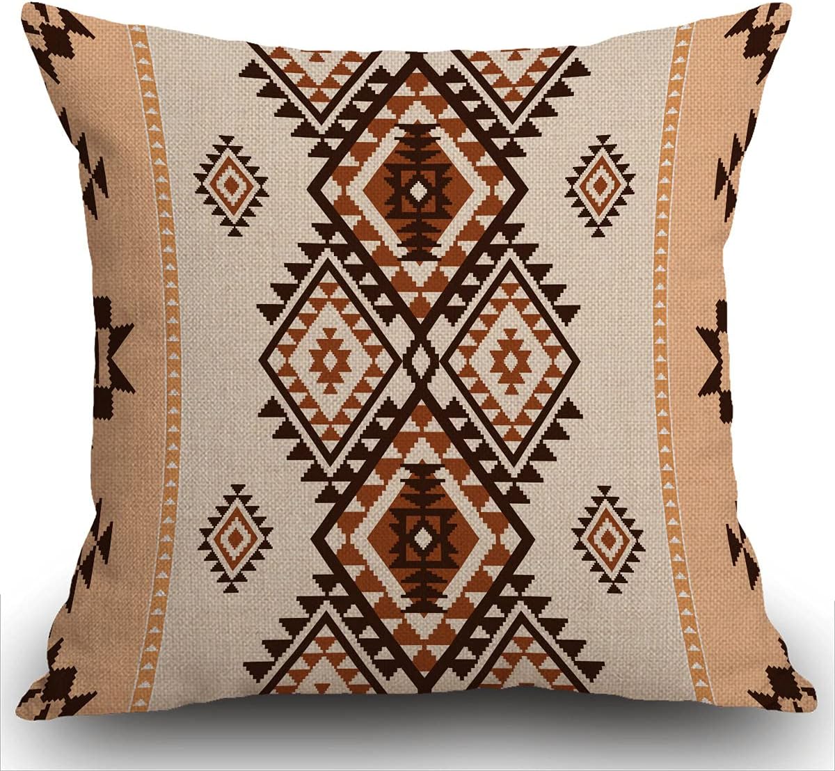 Smooffly American Ethnic pattern Cushion Cover Throw Pillow Cover Home Decor Standard Size Pillowcase 18x18 inches