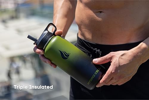 Miniatura 5 de HYDRO CELL - Botella de agua aislada y deportiva de acero inoxidable con pajilla, termo para bebidas frías y calientes con tapa de rosca, a prueba