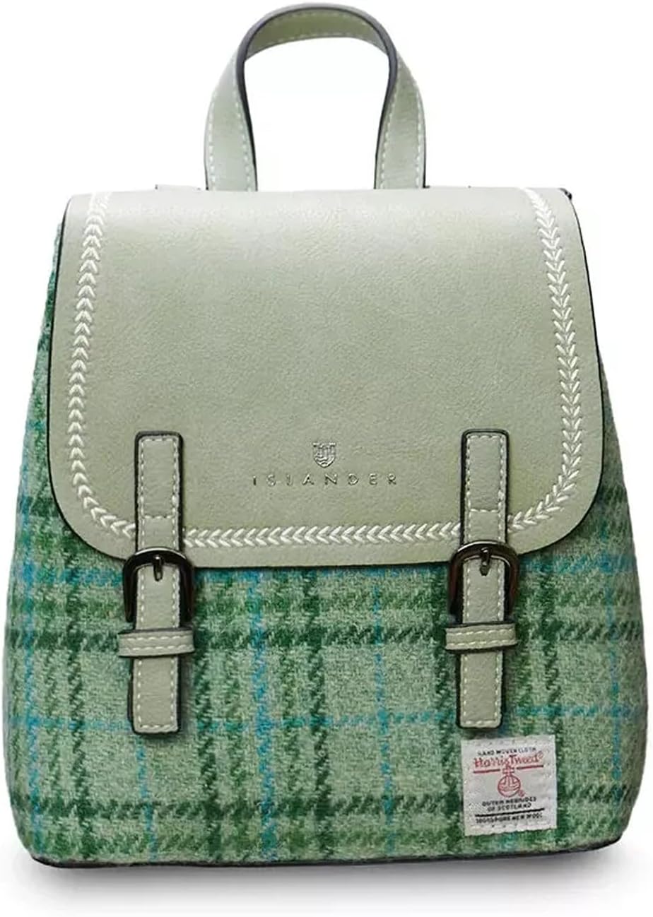 Islander Harris tweed The Mini Jura Backpack - Mint Check
