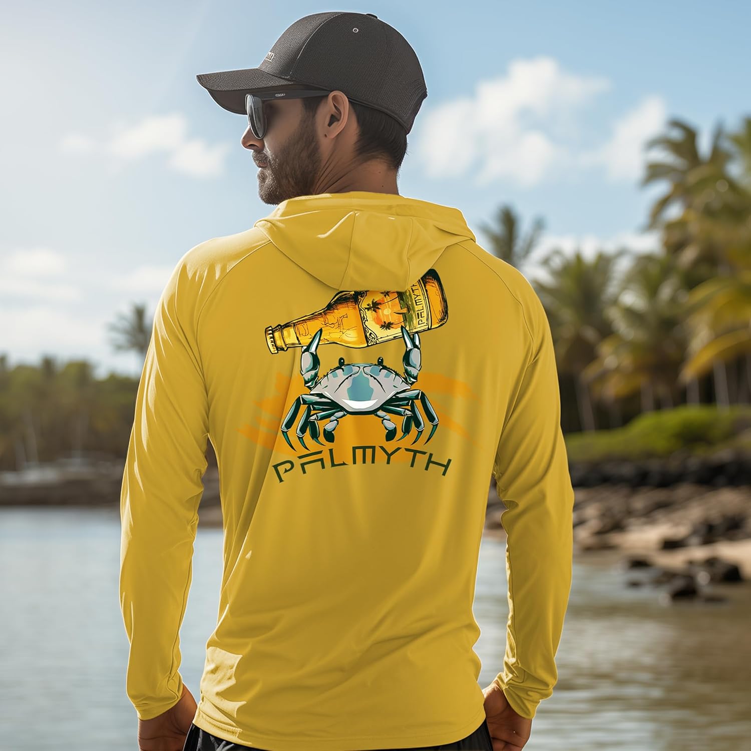 Palmyth Fishing Hoodie for Men Long Sleeve Sun Protection UV UPF 50+ Shirts - Image 2