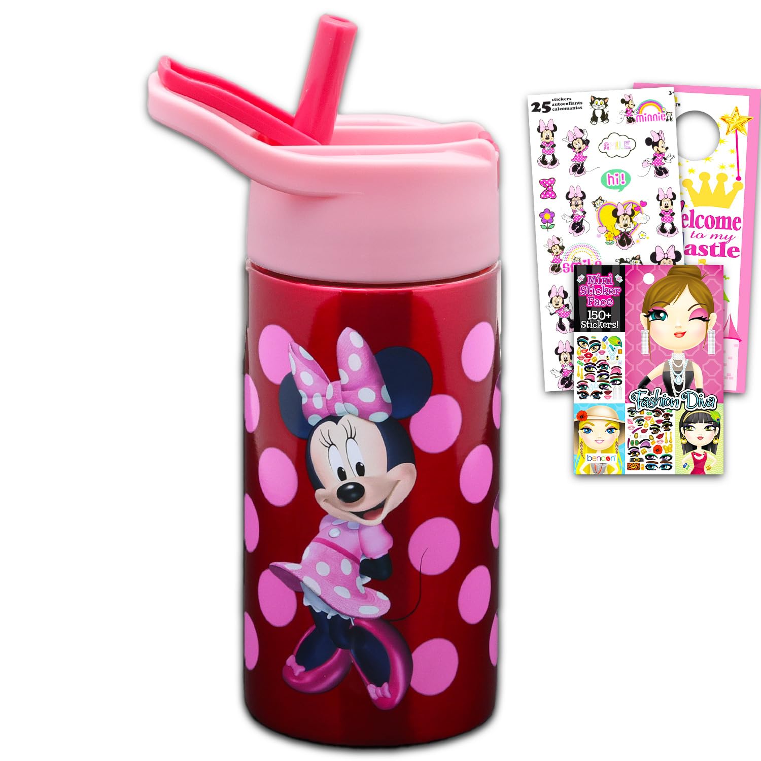 Bouteille d'eau Minnie Mouse en acier inoxydable de qualité supérieure