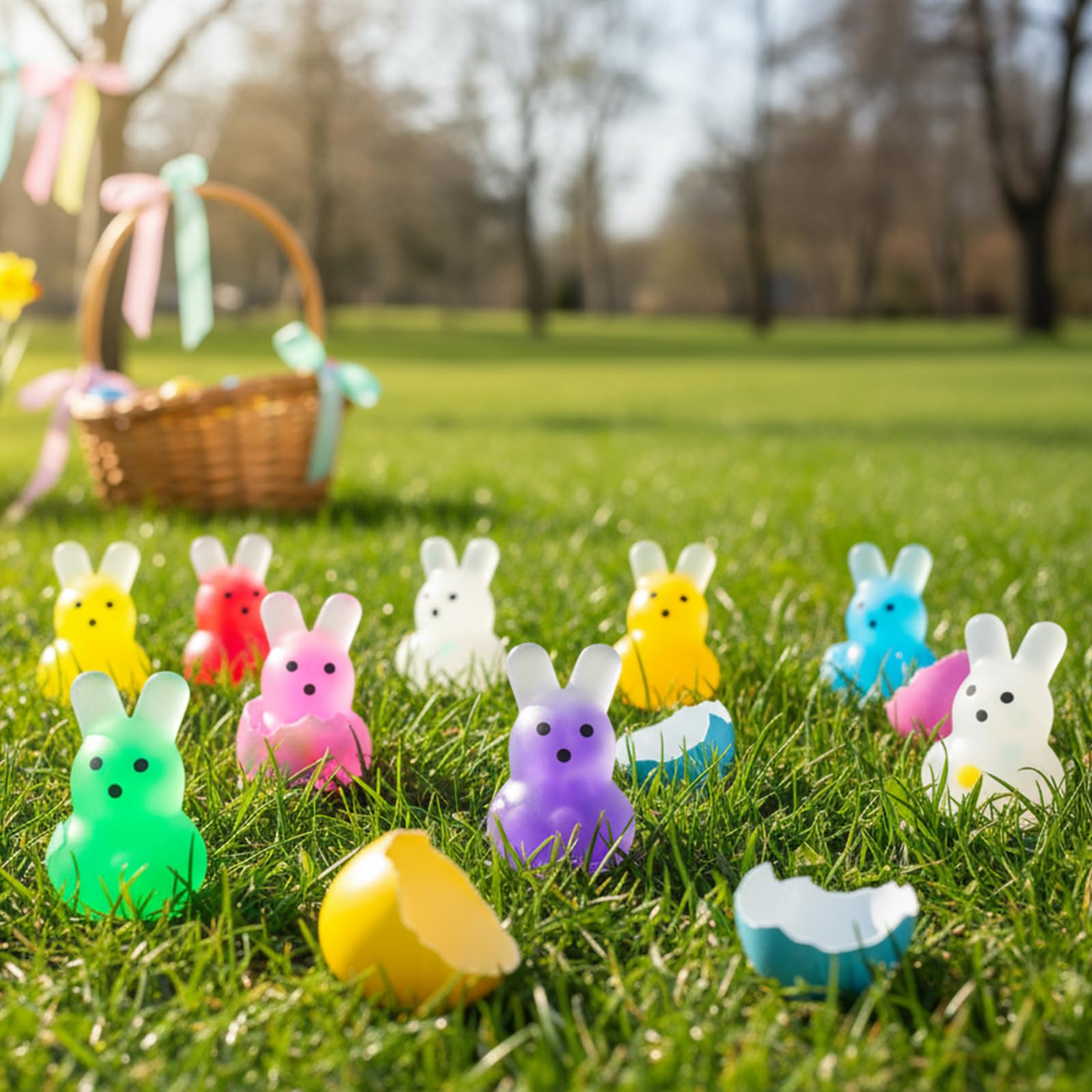28Pack Easter Squishies,Easter Bunny Stress Balls for Adults,Easter Basket Stuffers,Bulk Squishy Easter Toys Stress Relief Fidget,Easter Egg Fillers Party Favors Gifts