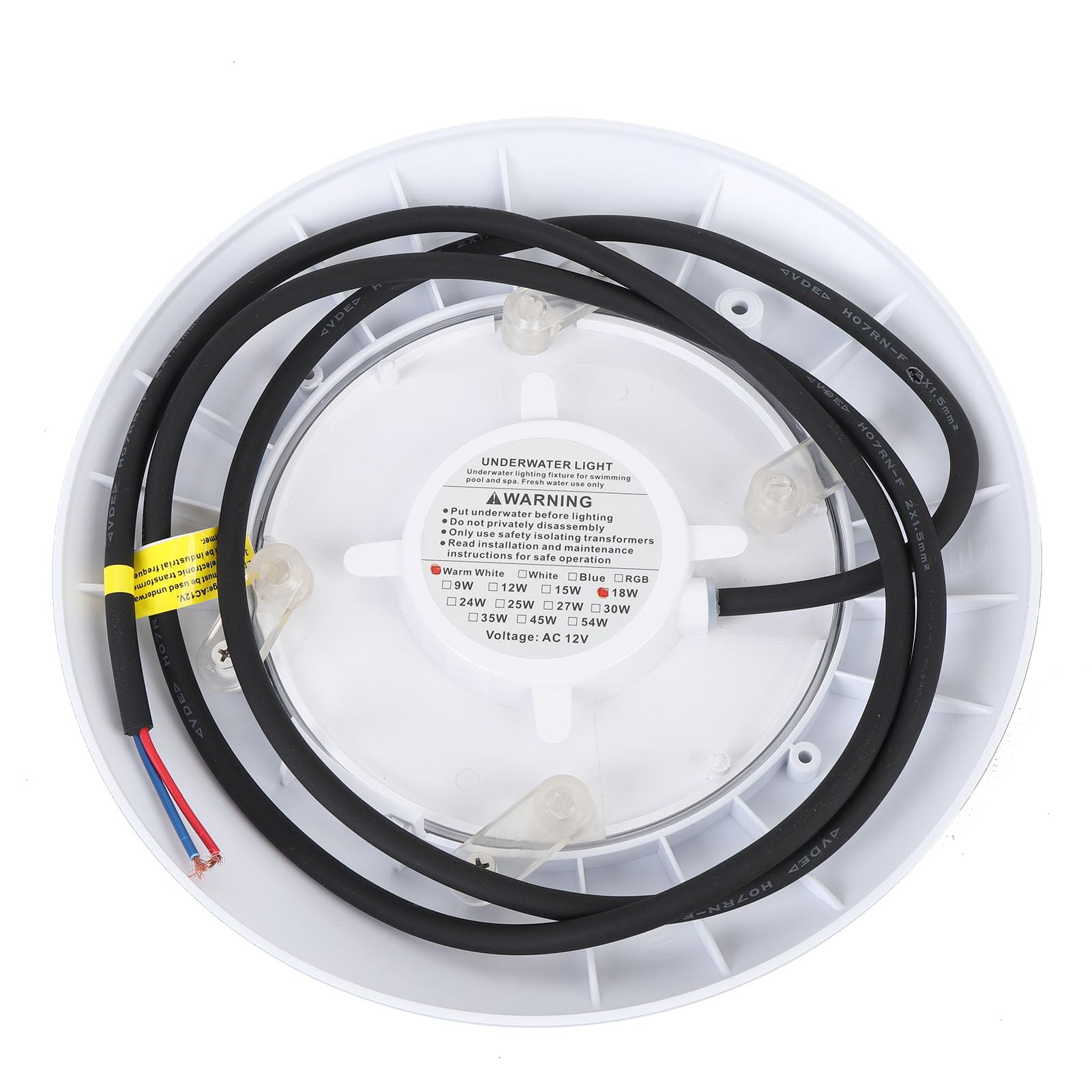 Greensen LED-Unterwasserlicht, 18W Pool Lampe, IP68 Wasserdicht, Warmweiß, für Swimming Pool, Teich, Aquarium