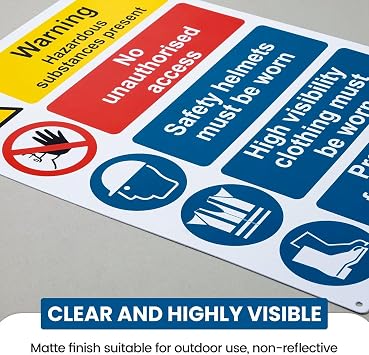 Site Safety Signs, Construction Areas, 400mm x 300mm, 1mm PVC Rigid Plastic