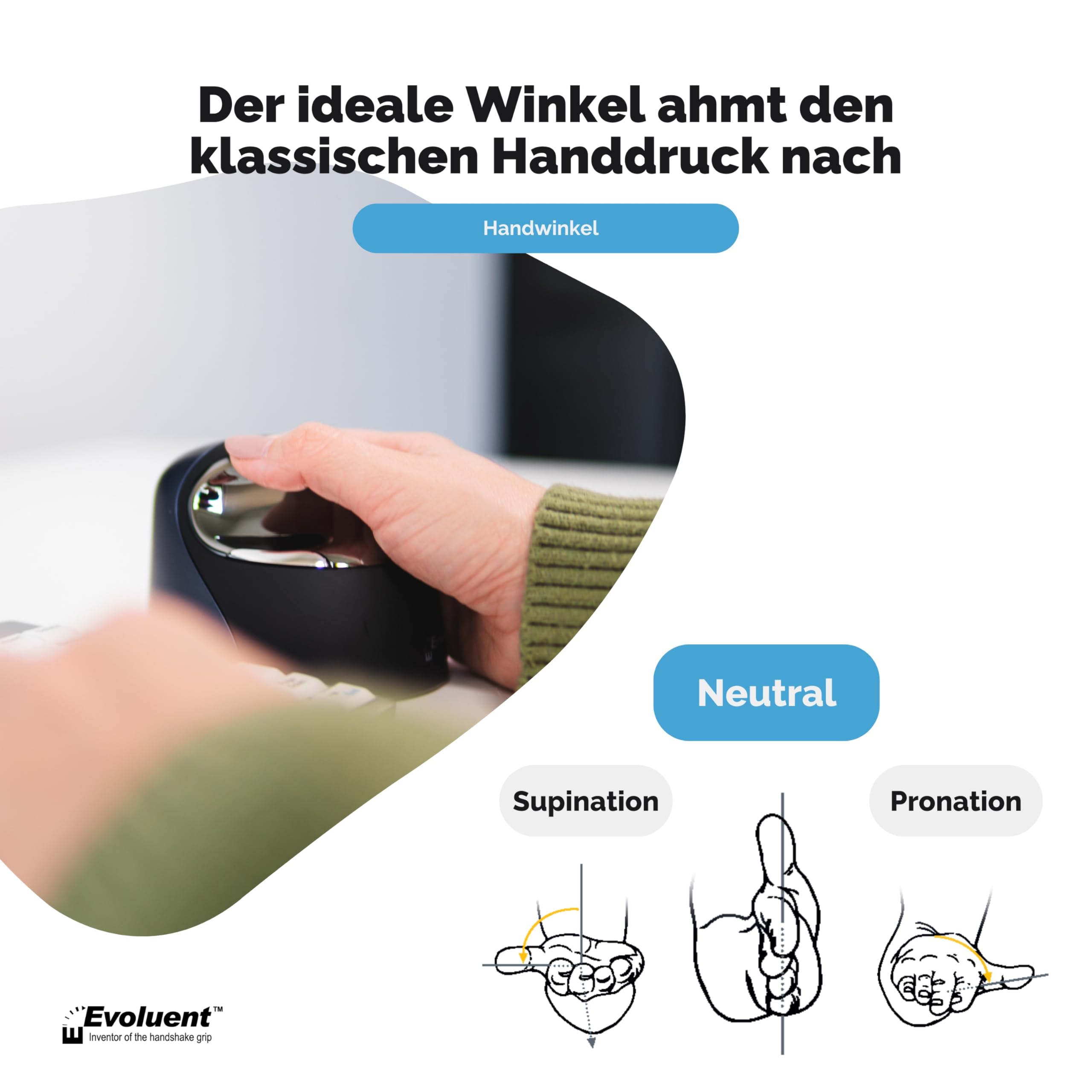 Evoluent VM4RW Vertical Wireless Maus Silber/schwarz, 2, Blau/schwarz
