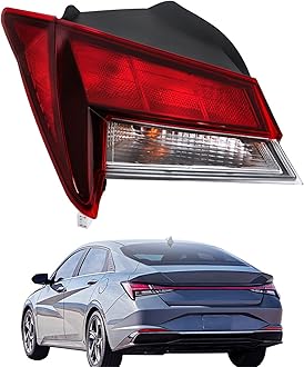 WFLNHB Driver Side Tail Light Brake Light Replacement for Hyundai Elantra 2021 2022 2023 Halogen Rear Brake Lamp 92401AB000 HY2804169