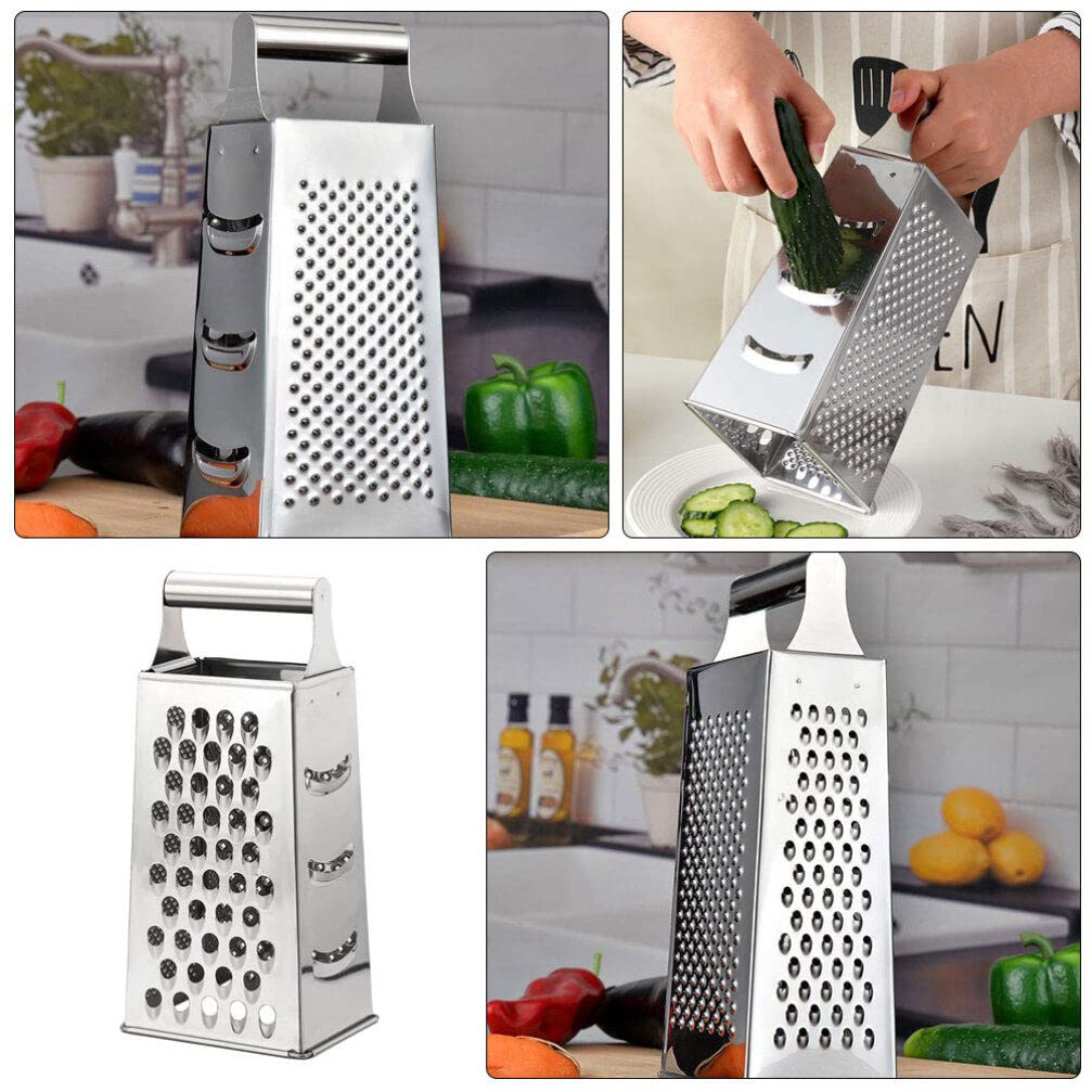 Rallador multifunción de acero inoxidable con mango antideslizante, triturador versátil de verduras y frutas para cortar y rallar fácilmente la cocina 8