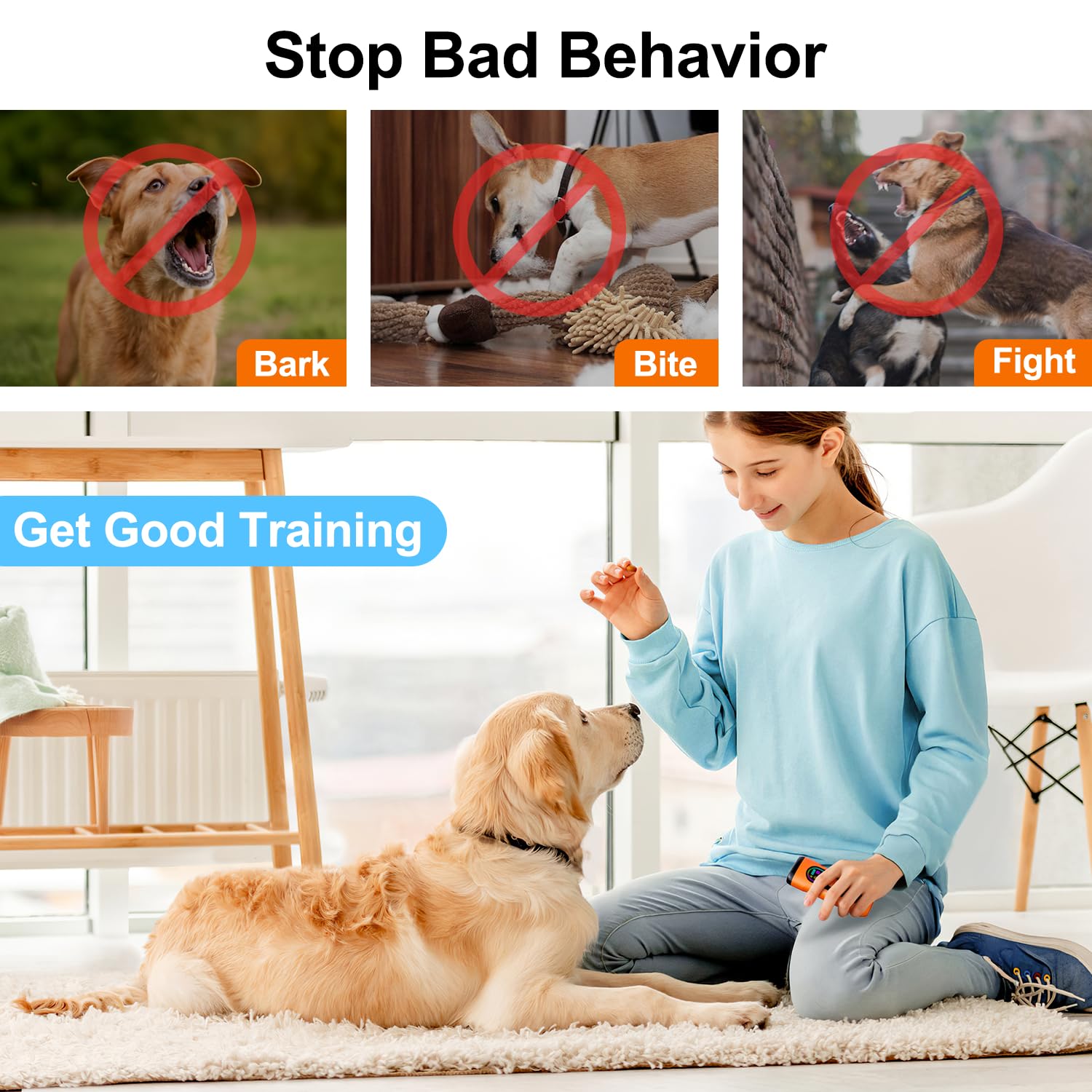 SEDULAN - Juego de 2 dispositivos de ladrido para perros - Dispositivo ultrasónico de parada de ladridos - Herramienta de entrenamiento para perros portátil para interiores y exteriores con alcance
