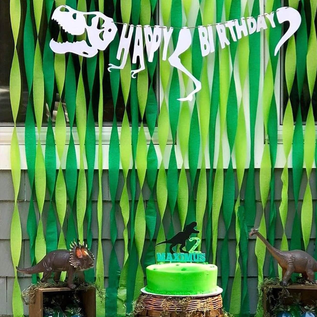 6 Rolls Green Crepe Paper Streamers for St. Patrick's Day Party Decorations-82ft Long and 1.8in Wide