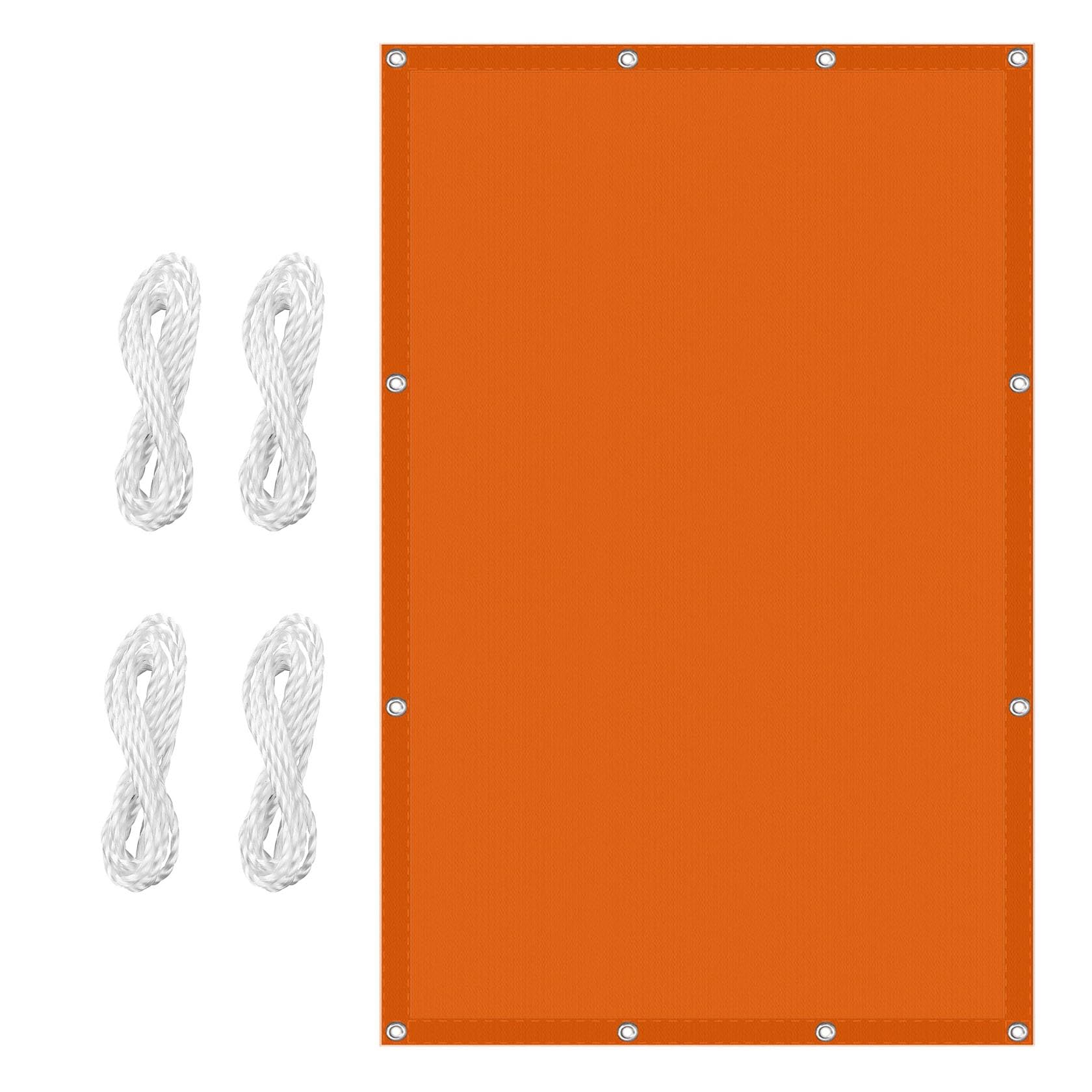 Voile d'ombrage imperméable 190x750 cm orange avec oeillets pour terrasse