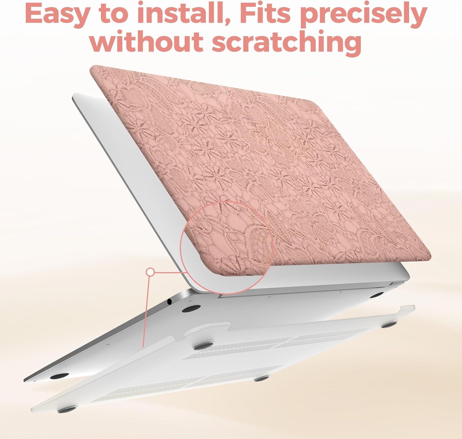 iLeadon Compatible with 13.3 MacBook Air Case, 2022 2021 2020-2018 Release A2337 A2179 A1932, Slim Laptop Protective Plastic Hard Shell Cases+Keyboard Cover for MacBook Air 13 inch Case (Pink) - Image 4