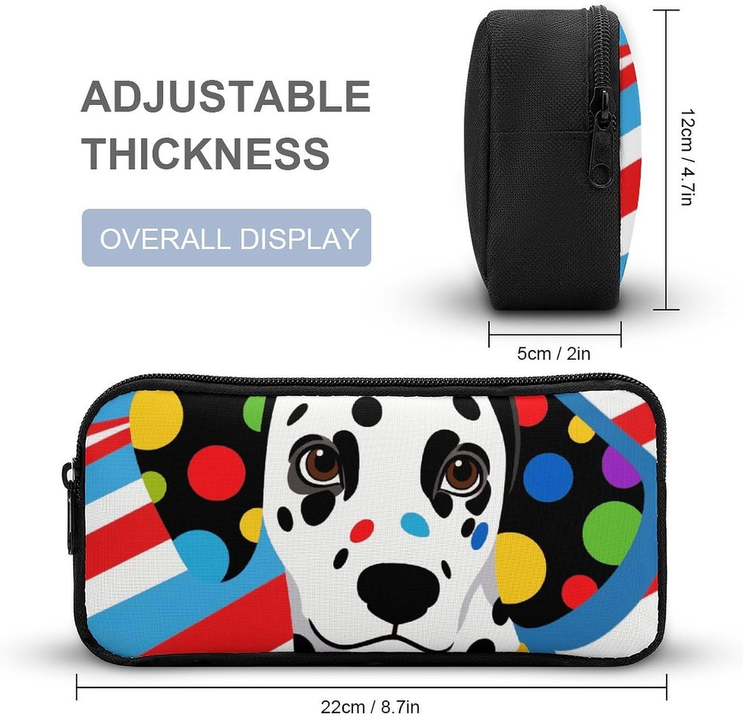 Colorful Dog Pencil Case Large Pencil Bag with Zipper image 2