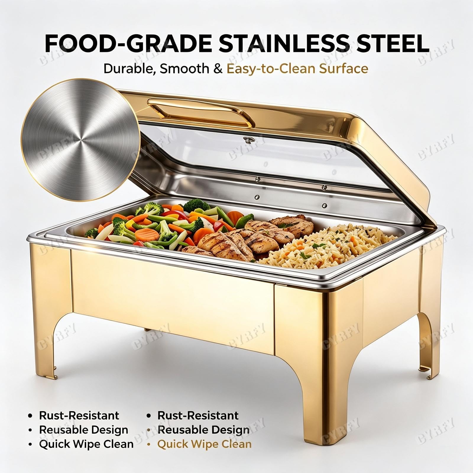 Scaldavivande 9QT, Set Completo Di Scaldavivande In Acciaio Inossidabile