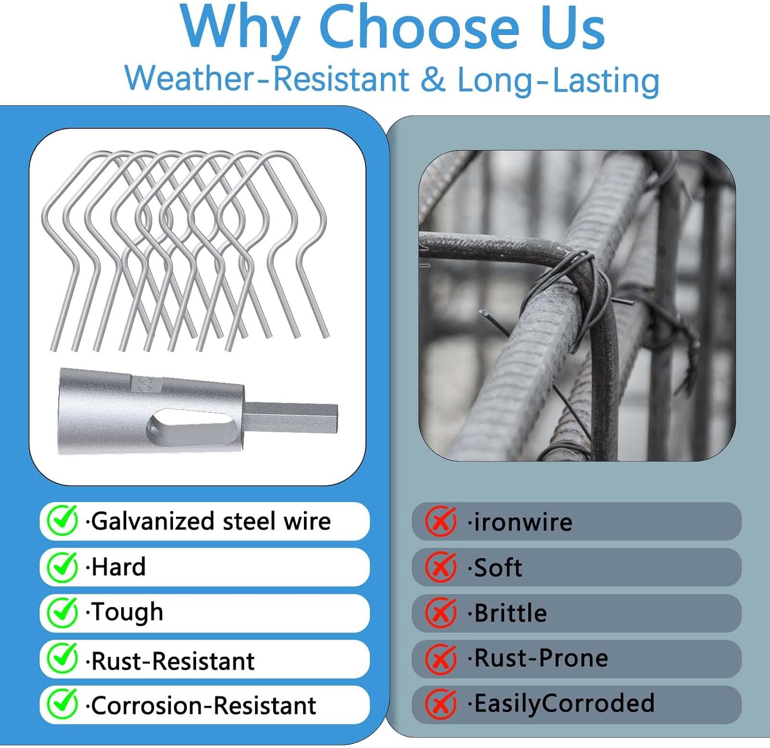 400 Pcs T Post Clips Kit, Metal Wire Fence Clip & 1 Drill Chuck, Galvanized Steel Tie Preformed T-Post Fence Clips 11 Gauge Fence Ties Fast Installation Farm Garden&Livestock Fencing T/U-Posts(Silver)