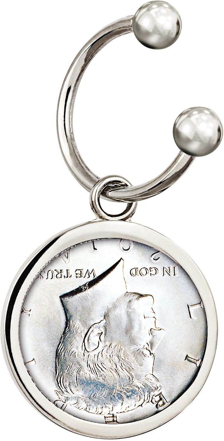 American Coin Treasures Keychain Presidential Seal Coin Two Tone | Genuine United States JFK Half Dollar Reverse | Men’s Accessories
