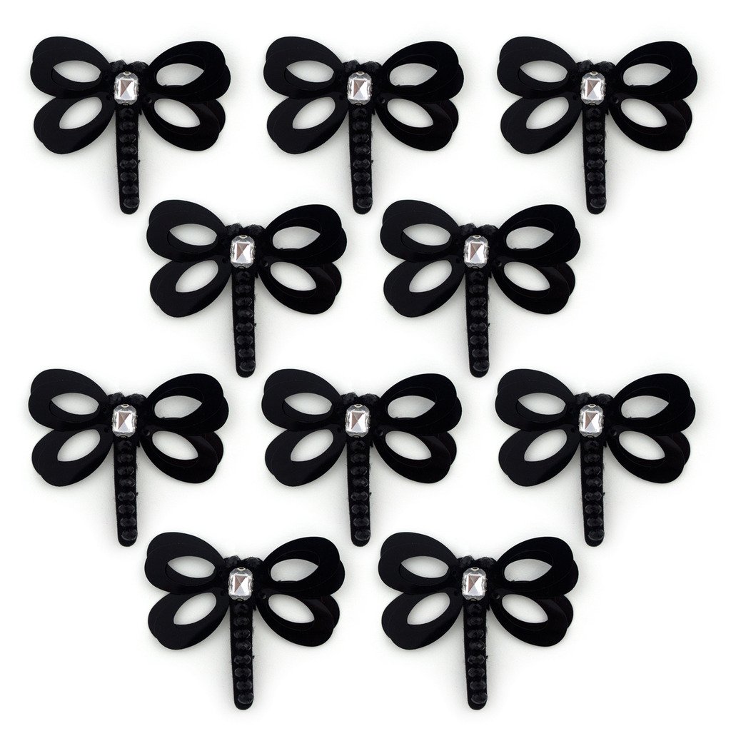 Coudre galons noir Dragonfly n°20 avec perles pour vêtements et customisation