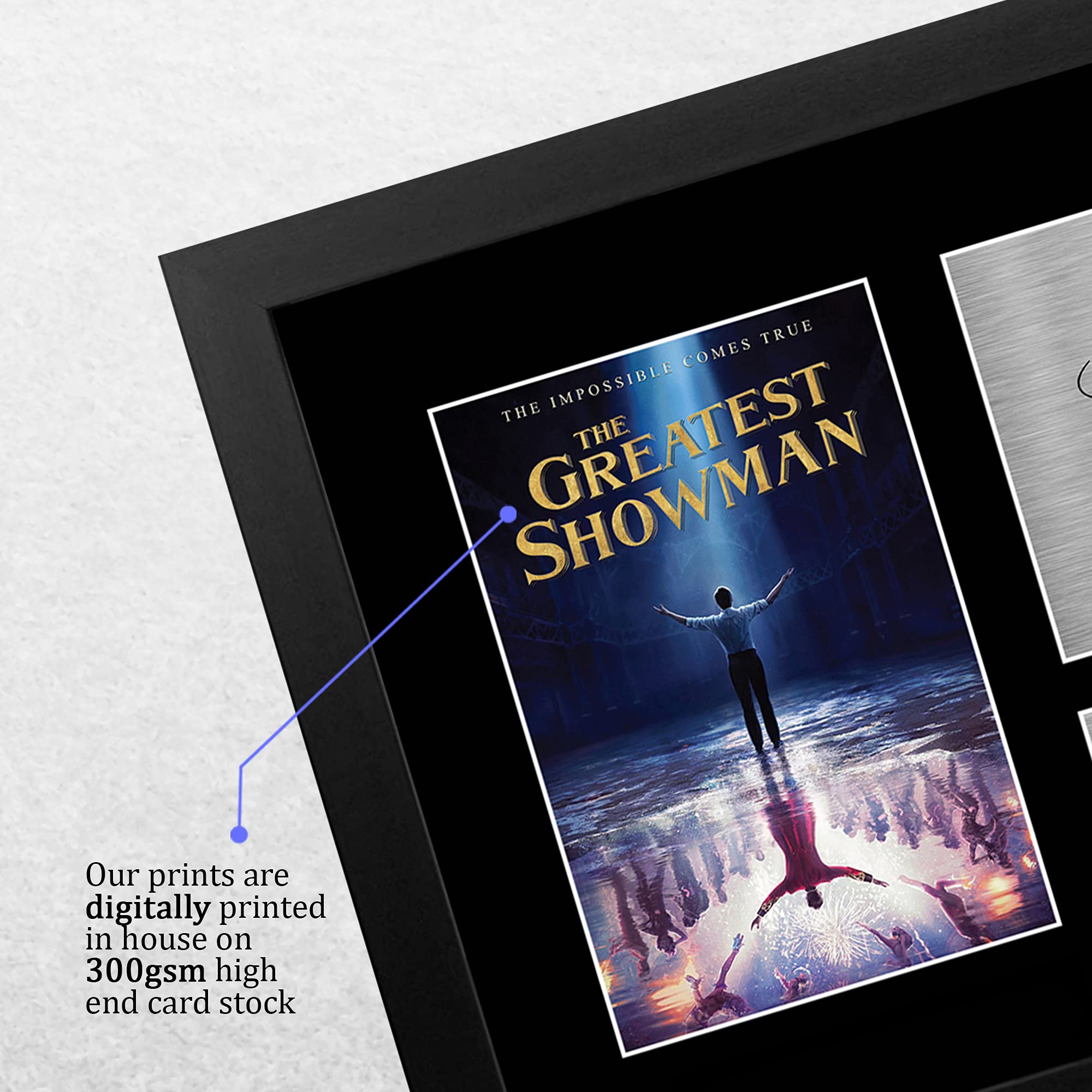 HWC Trading FRAMED The Greatest Showman Gift Signed A4 Printed Autograph Hugh Jackman Zac Efron Zendaya Rebecca Ferguson Michelle Williams Gifts Print Photo Picture Display - Image 4