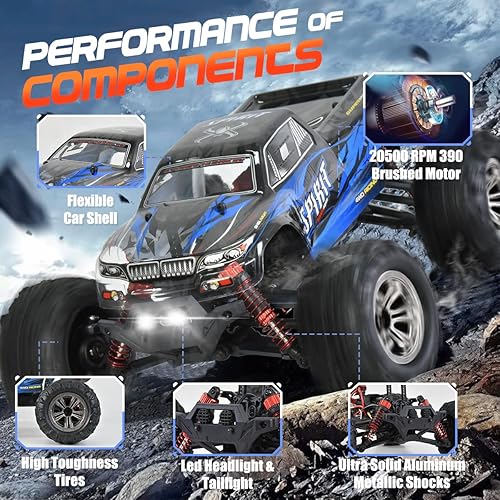 Miniatura 9 de Hosim 116 sin escobillas Rc Car para adultos 60+KMH, 116 RC Truck 36+KMH de alta velocidad 4x4 todos los terrenos impermeable todoterreno grado