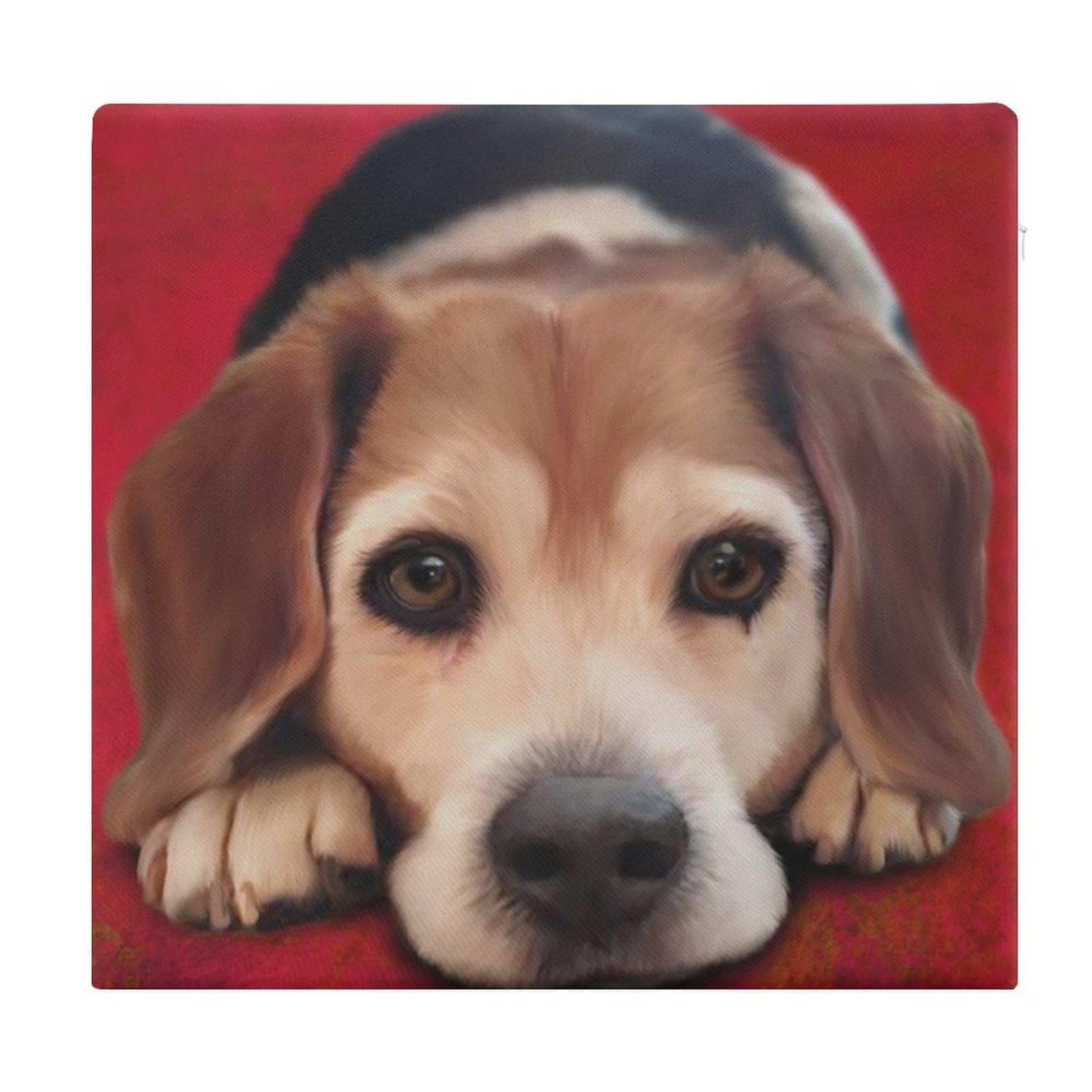 JZemdybill Chair Pad, Beagle Dog Seat Pad, Square Chair Cushion for Yoga Living Room Balcony