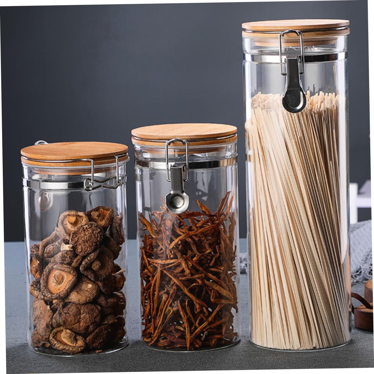 Gatuida Tarros de Almacenamiento 2 Piezas de Vidrio y Acero Inoxidable | Capacidades 1140ml y 1280ml, Diseño Transparente y Estructura Estable, Tapa Sellada para Cocina