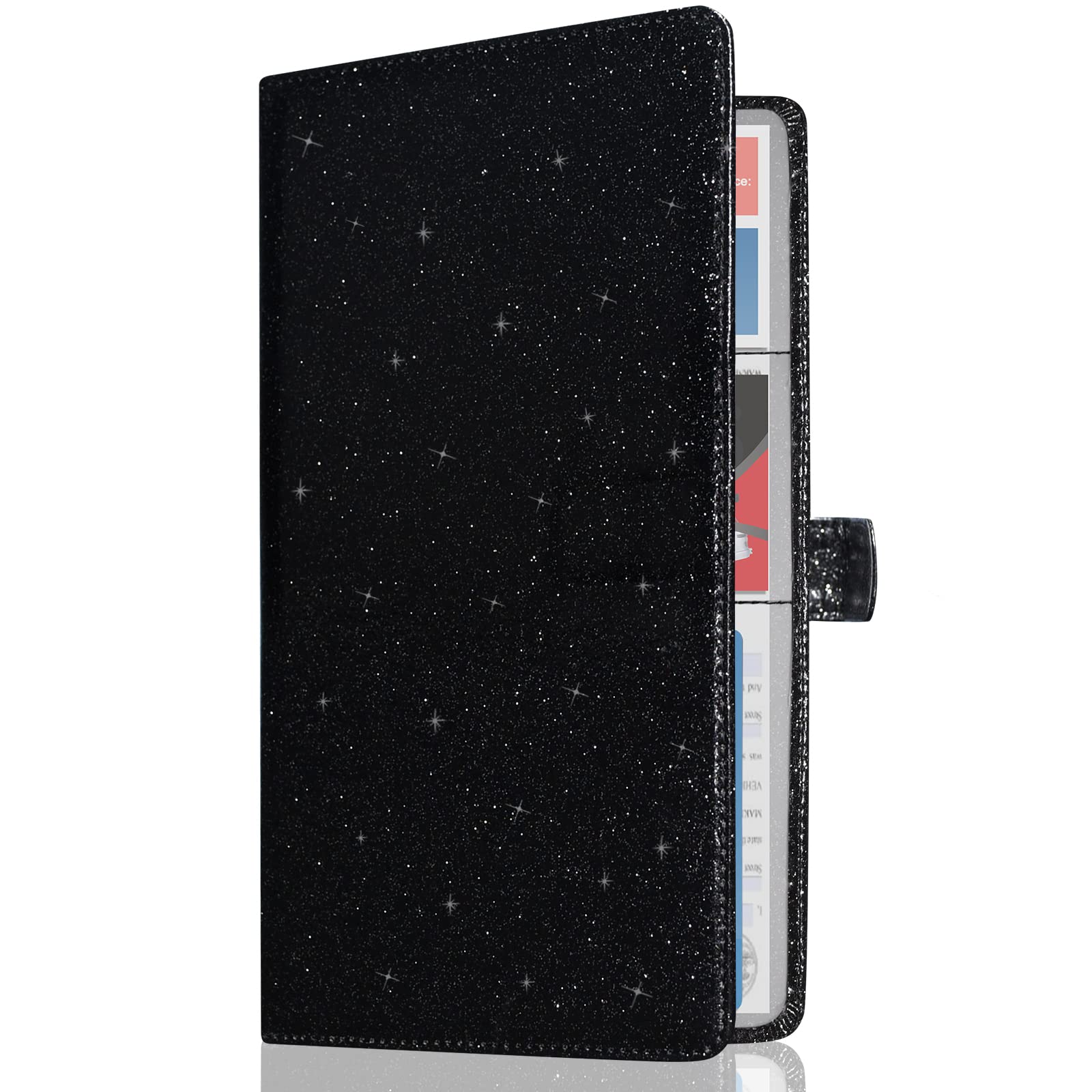 Caweet Car Registration and Insurance Holder Vehicle Glove Box Organizer Leather Car Document Holder for Driver's License, ID, Key Information Cards