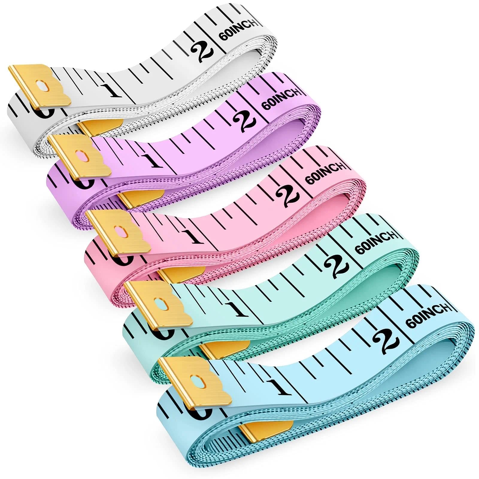 iBayam Tape Measure, Soft Ruler Measuring Tape for Body Weight Loss Fabric Sewing Tailor Cloth Vinyl Measurement Craft Supplies, 60-Inch Double Scale