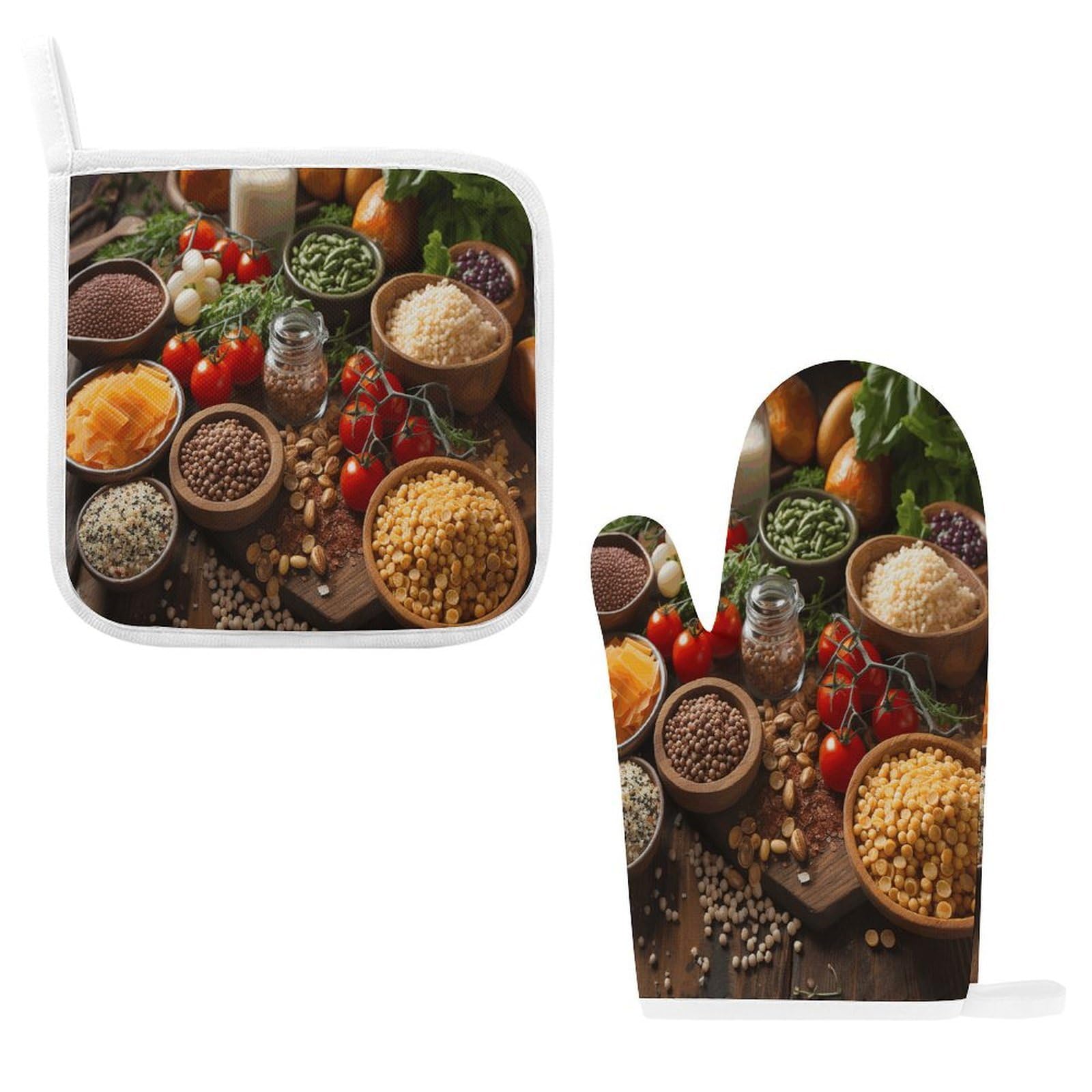 Fodpand Style Farmhouse Food Pictures Oven Mitts And Pot Holders Sets