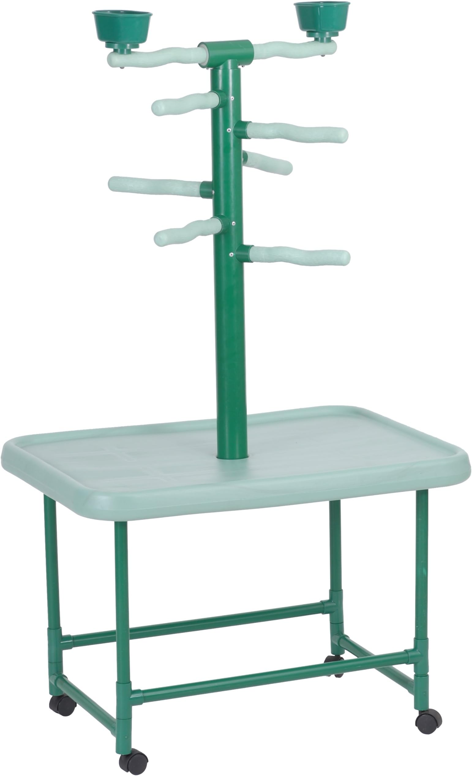 Acrobird, Medium Play Tower, 54-Inch H by 22-Foot D by 32-Inch L, Green