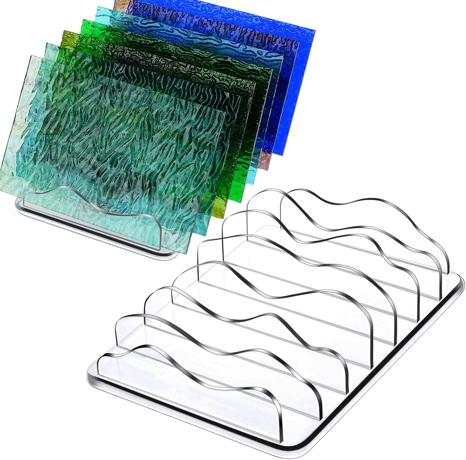 2 Pack Stained Glass Storage Rack Organizer Holder Sheets Storage Shelves Stained Glass Making Supplies