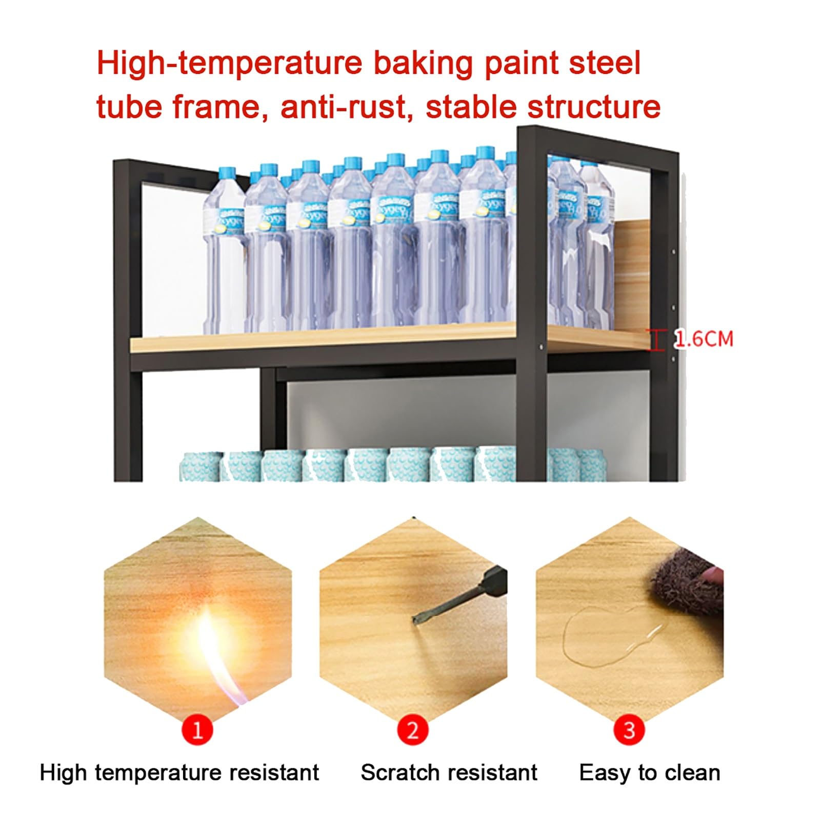 4-stöckiges Süßwaren-Verkaufsregal, Robustes Verkaufsregal für Süßigkeiten, Gemüse und Snacks, Industrieregal für den Einzelhandel, 60 x 30 x 130 cm,60x30x130cm