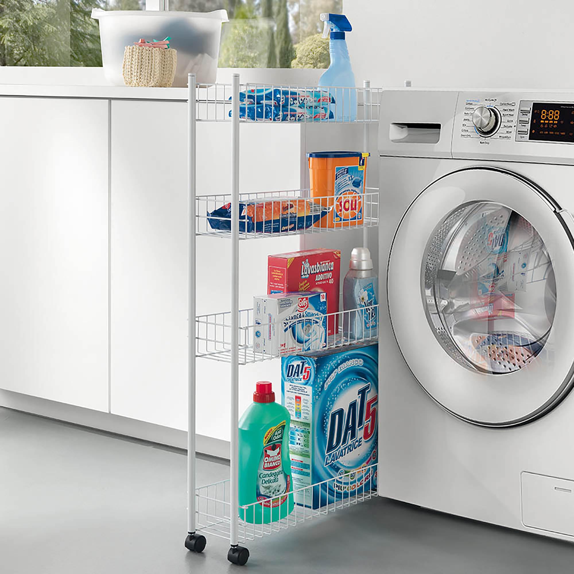 Carrello Multiuso Metaltex Fino - Bianco, 16x60x72 Cm, Per Casa E Ufficio - Foto 7